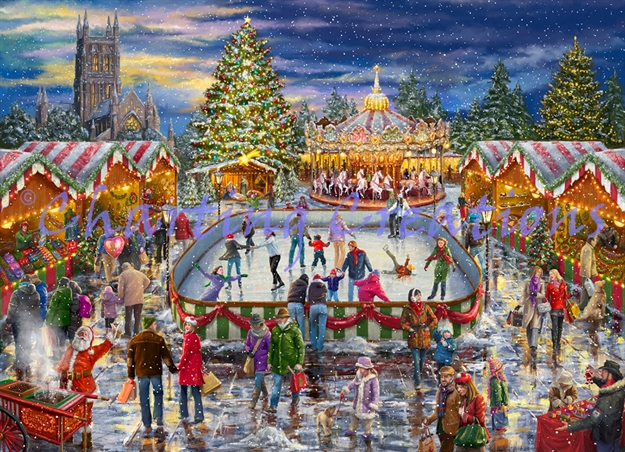 Town Square At Christmas - Click Image to Close